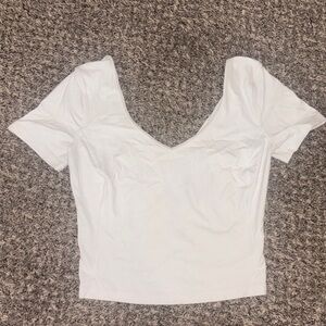 Lululemon Athletica White V-Neck Top
